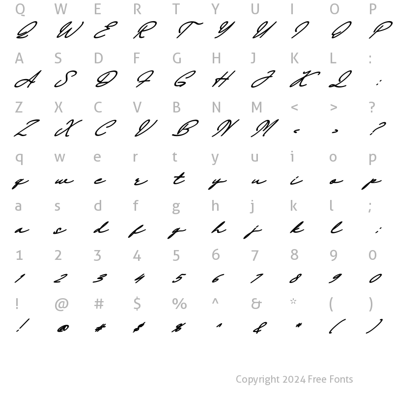 Character Map of Lambrella Regular