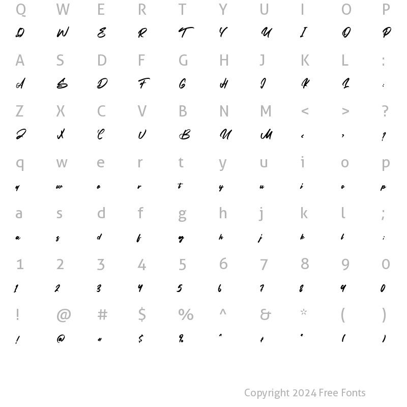 Character Map of Lambreta Regular