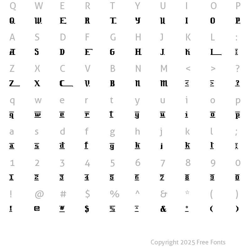 Character Map of Lambrettista Medium