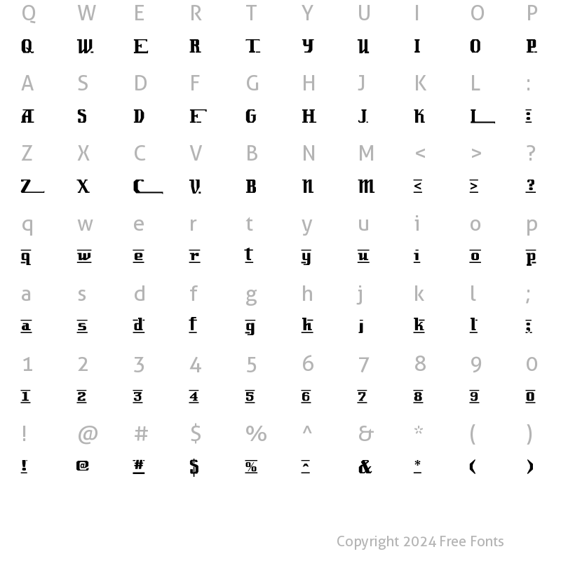 Character Map of LambrettistA Regular