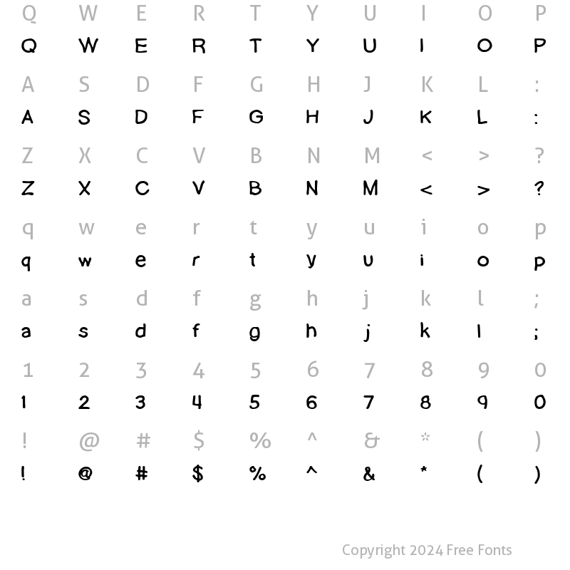 Character Map of Lamebrain (BRK) Regular