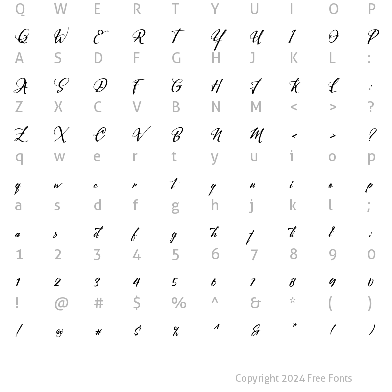 Character Map of LaMinna Gusty Regular