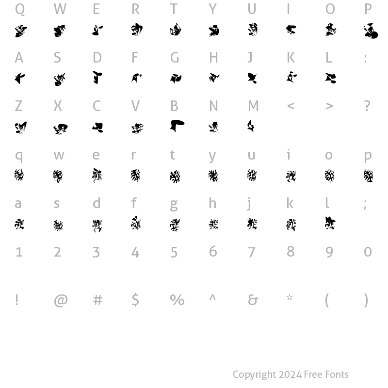 Character Map of LaMorte1 Regular