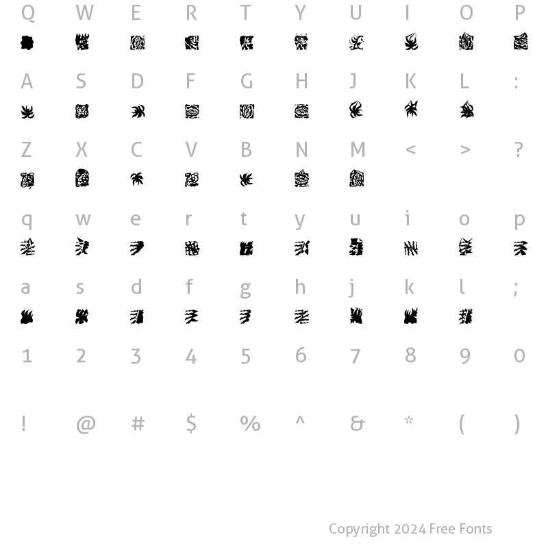 Character Map of LaMorte2 Regular