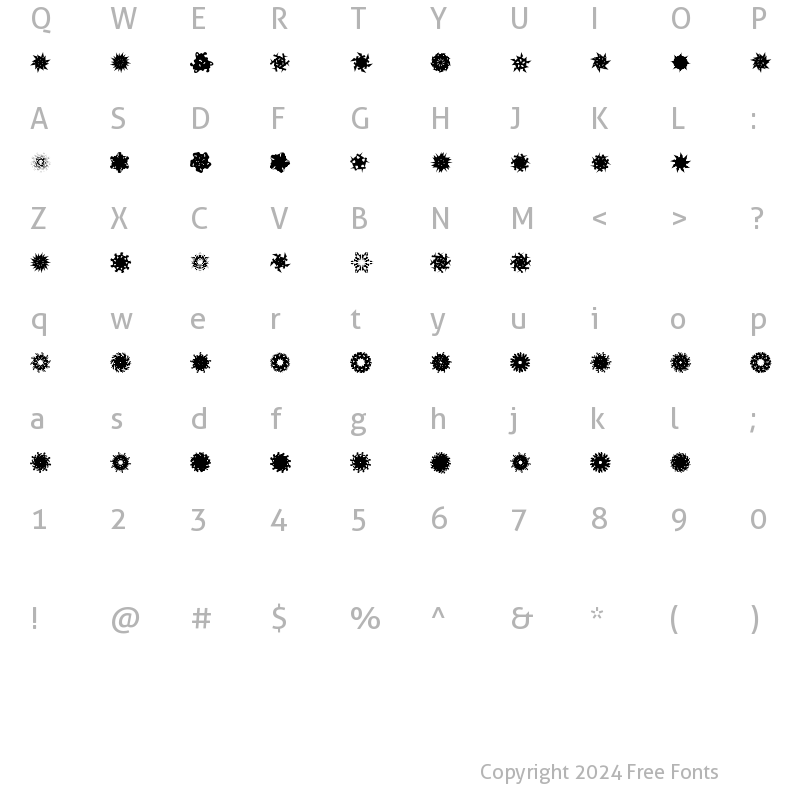 Character Map of LaMorte3 Regular