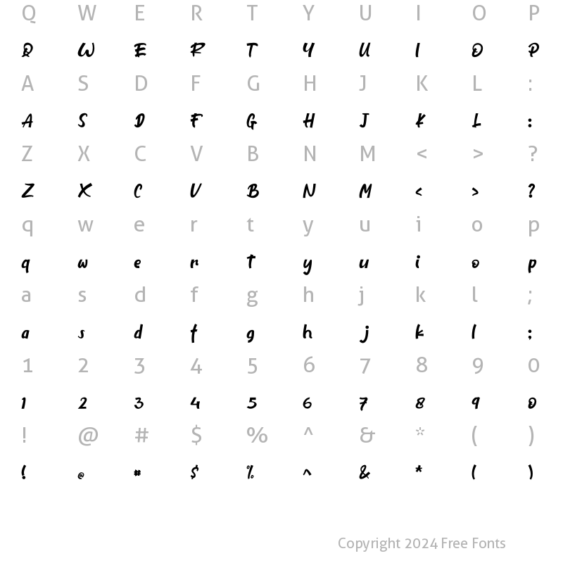 Character Map of LAMPOR Regular