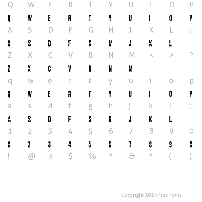 Character Map of Land Speed Record Regular