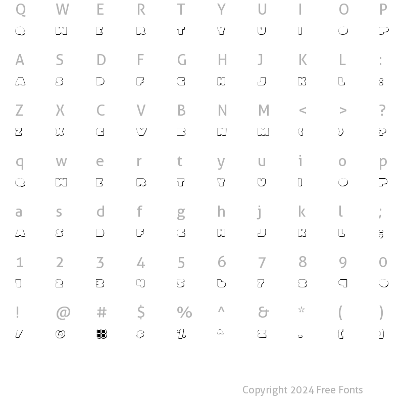 Character Map of Land Whale Outline Outline