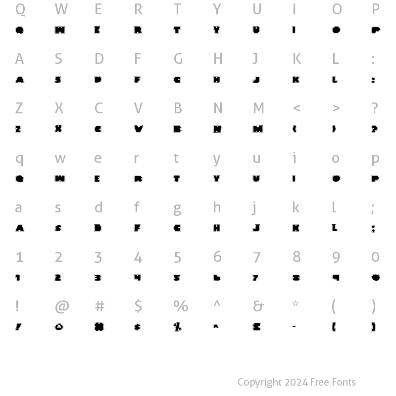 Character Map of Land Whale Pro Pro