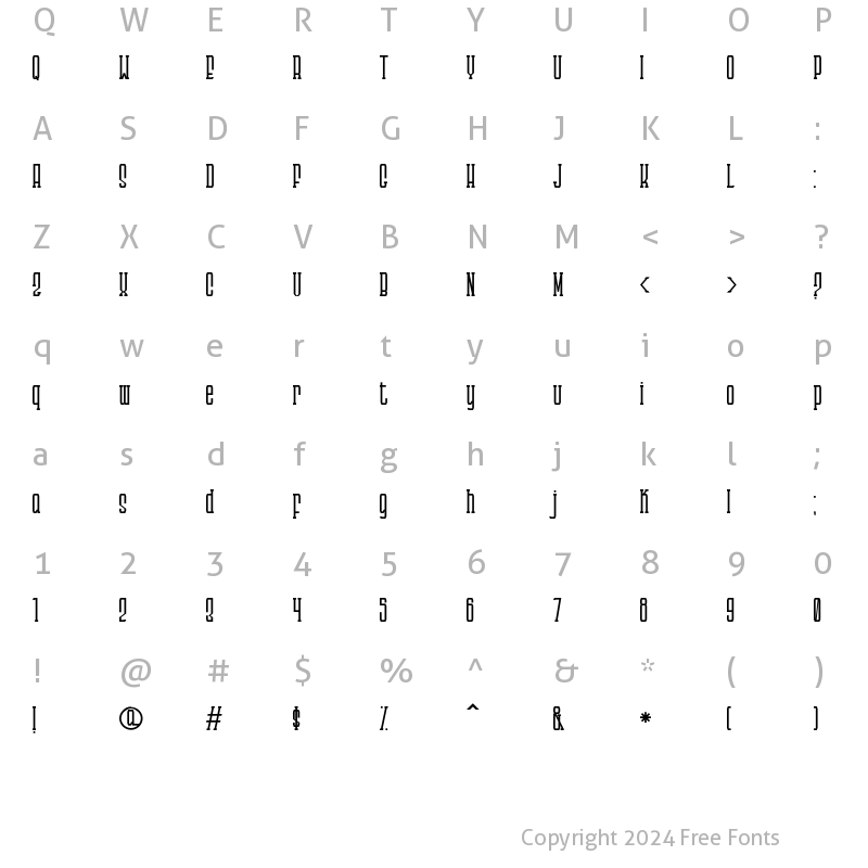 Character Map of LANDdeuh Regular