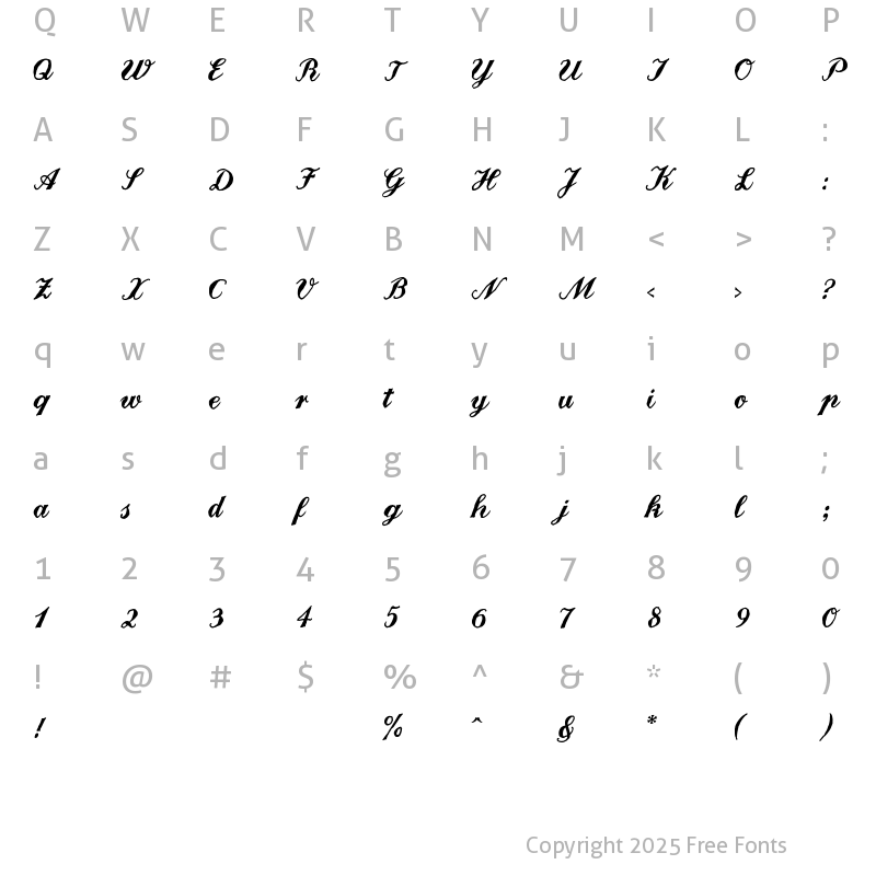 Character Map of Landliebe Regular