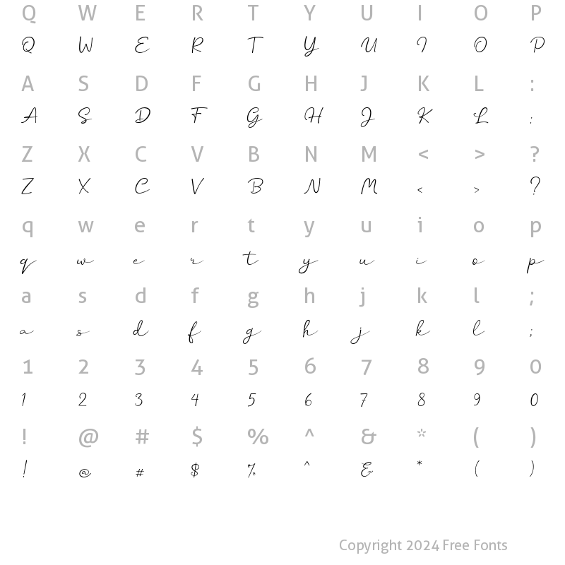 Character Map of Landsay Regular