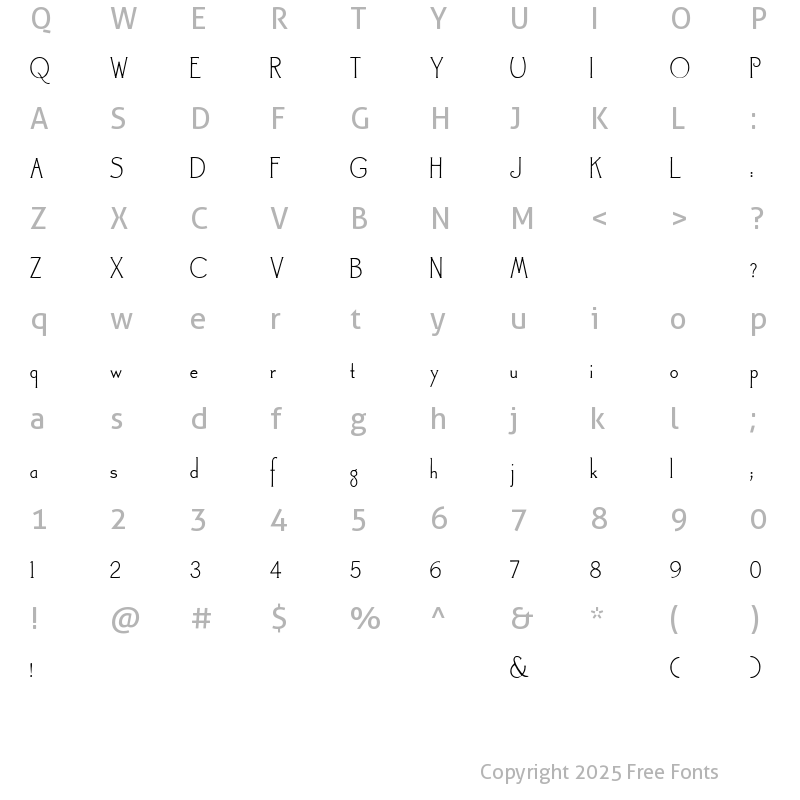 Character Map of Landsdowne Regular