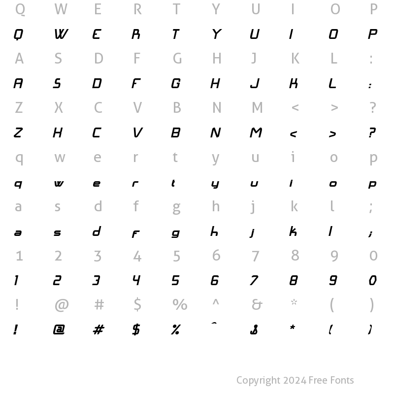 Character Map of Lang? BoldItalic