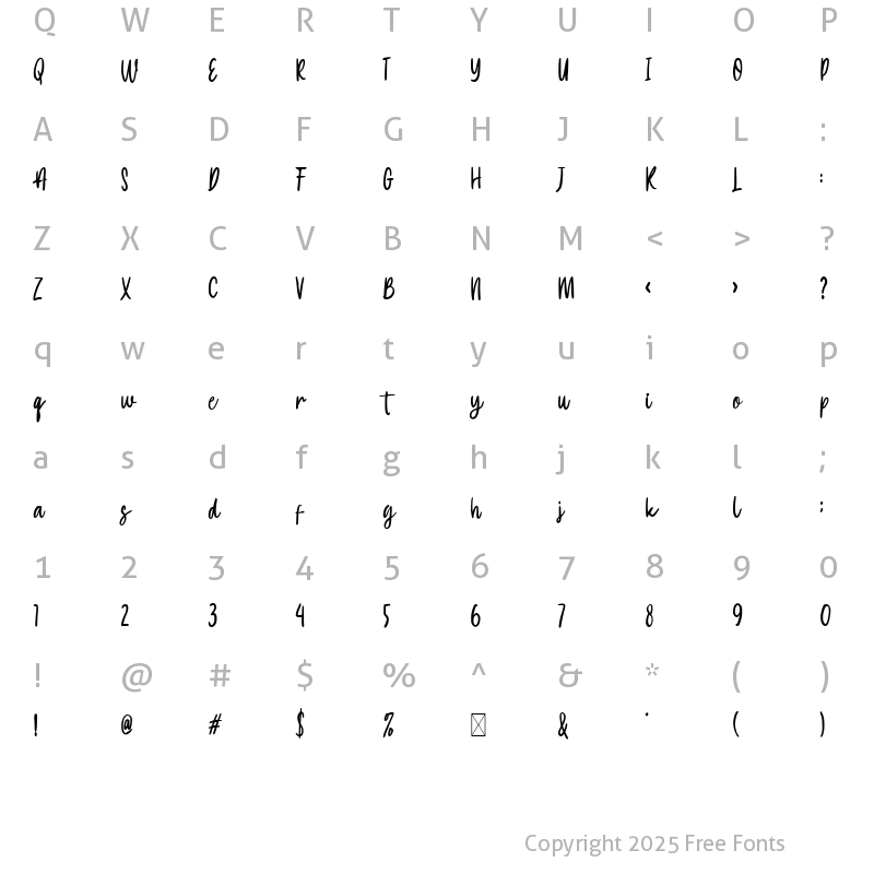 Character Map of Langgom Regular