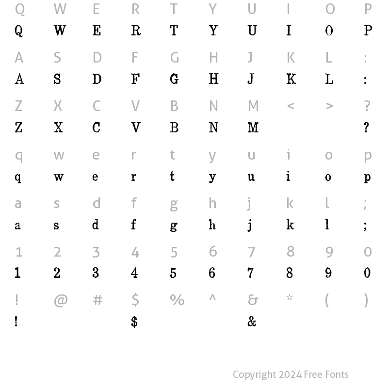 Character Map of Langtry WF Regular