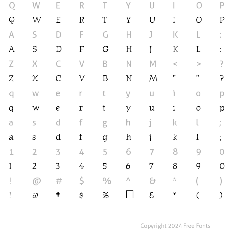 Character Map of Languste Regular