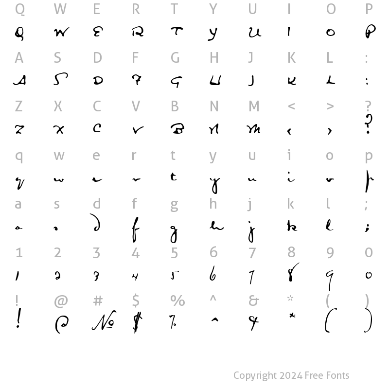 Character Map of Lanier SC Regular