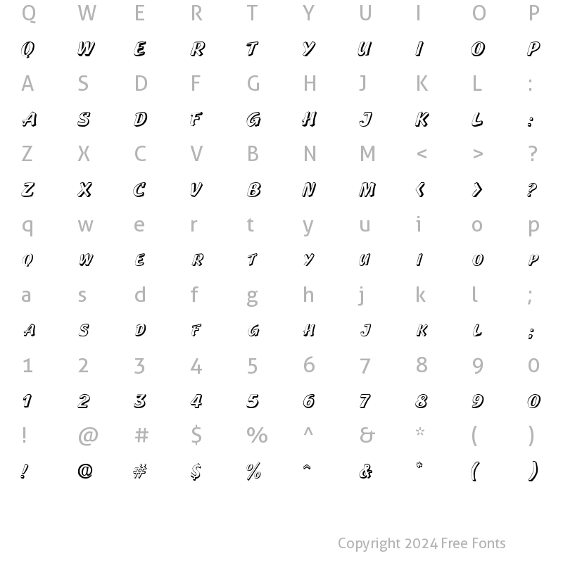 Character Map of LaPlayaOutlineSCapsSSK Regular