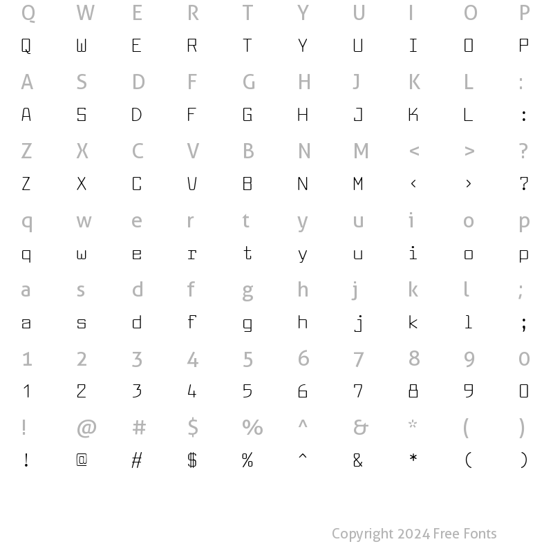 Character Map of Larabiefont Regular