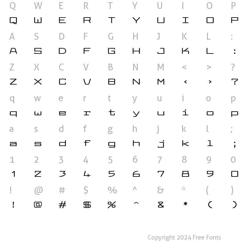 Character Map of Larabiefont Xtrawide Bold