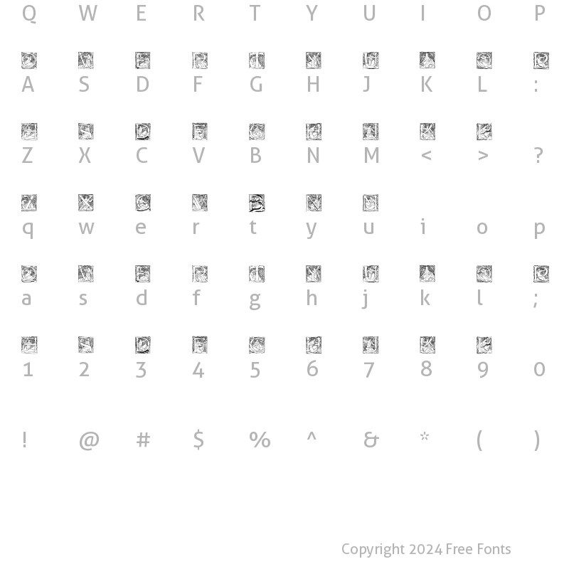 Character Map of LarcombeInitialen Regular