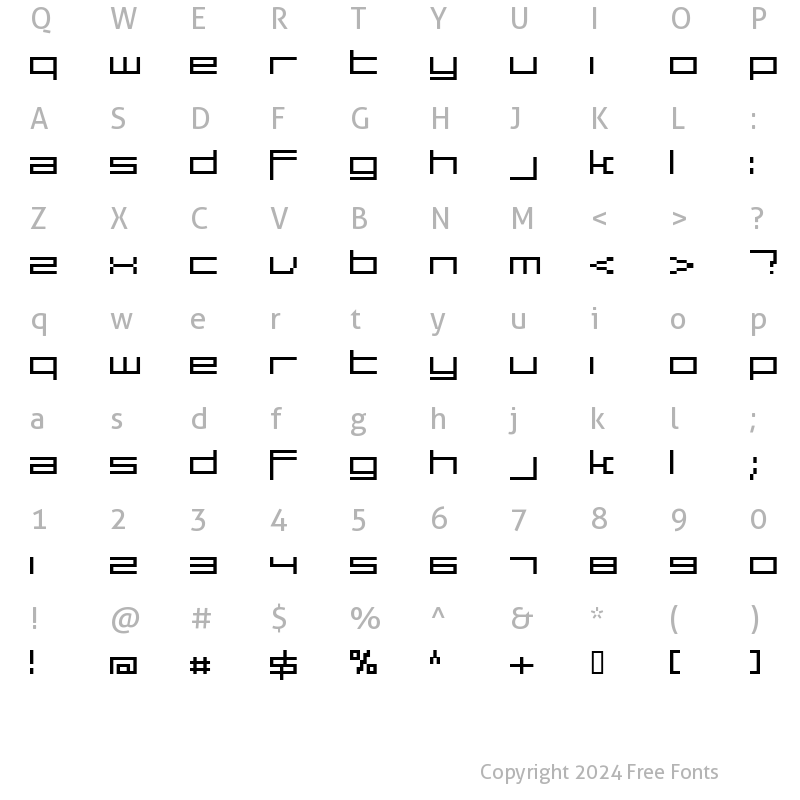 Character Map of large9 Normal