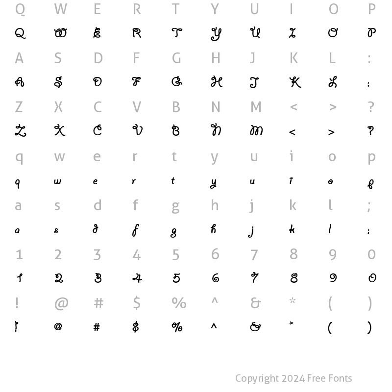 Character Map of Lariat Regular