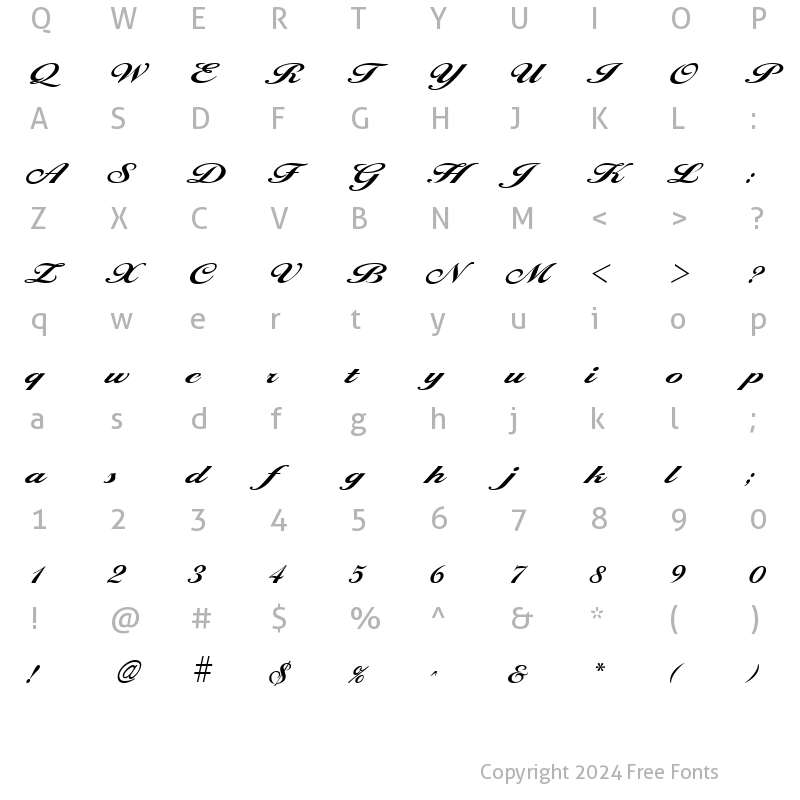 Character Map of Larisima Bold