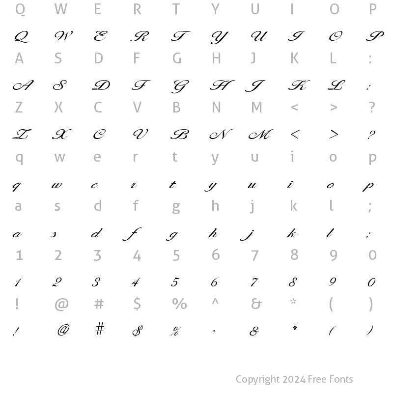 Character Map of LarisimaLight Regular