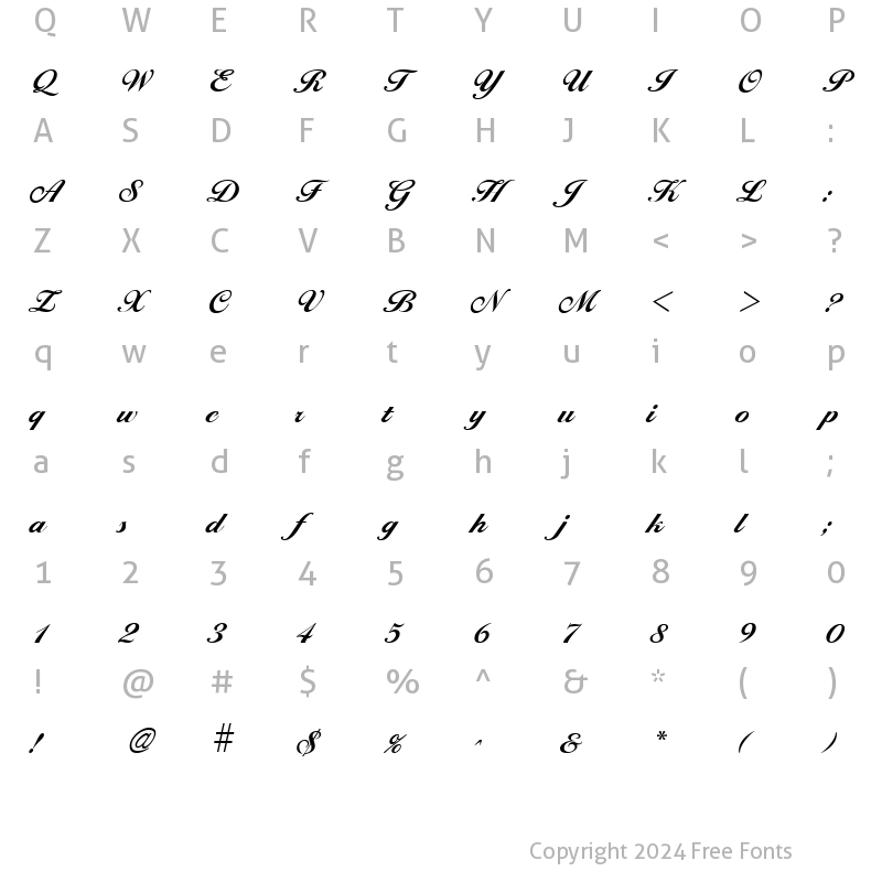 Character Map of Larissa Bold