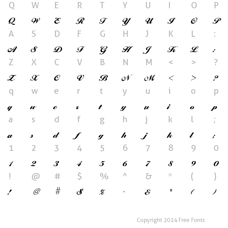 Character Map of LarissaExtrabold Regular