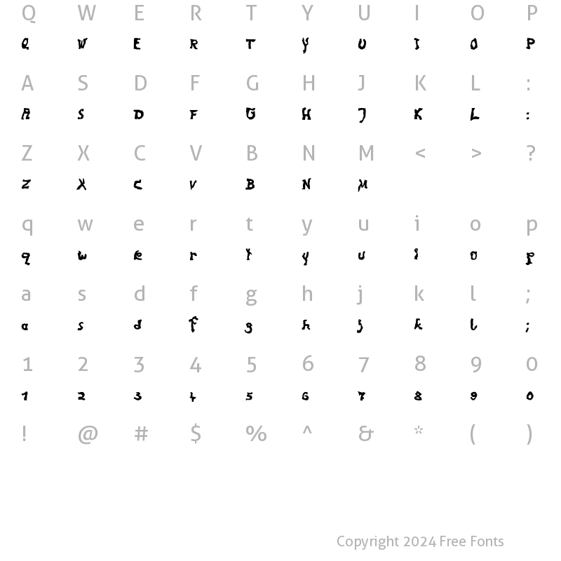 Character Map of Lariviere Regular