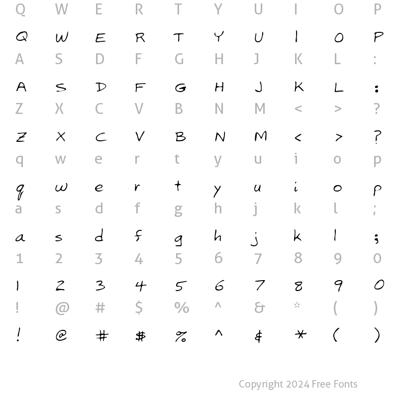 Character Map of LarkinsHand Regular