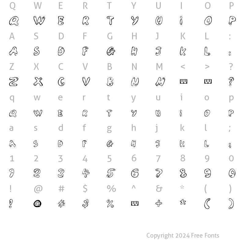 Character Map of Larson Regular