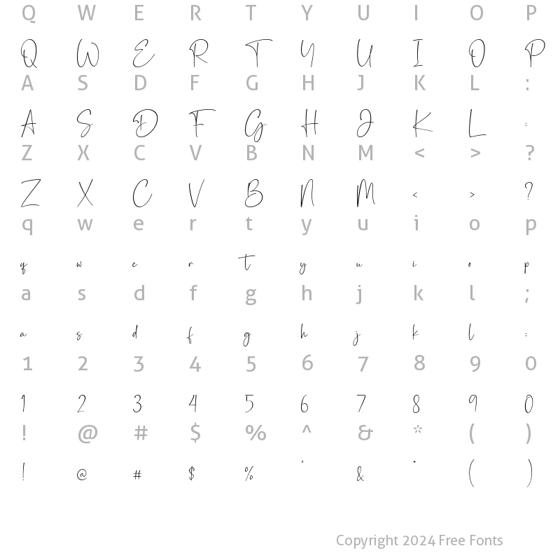 Character Map of Las Palmas Regular