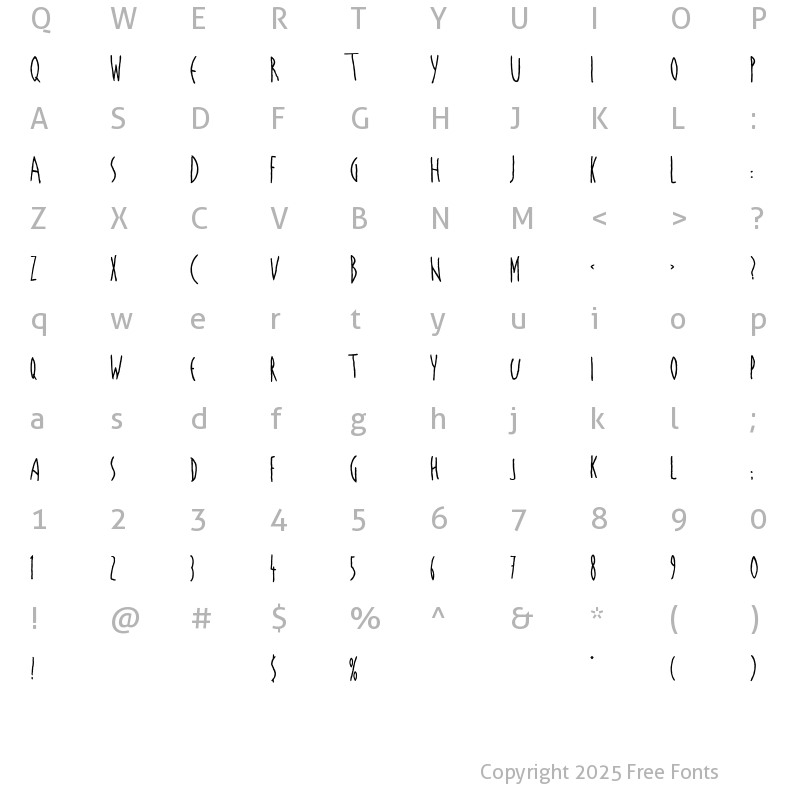 Character Map of LasBonitas Bold