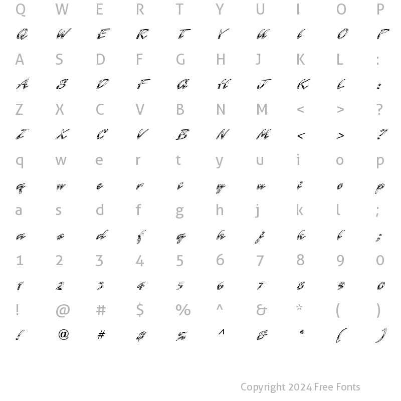 Character Map of Laser ICG Chrome Alt