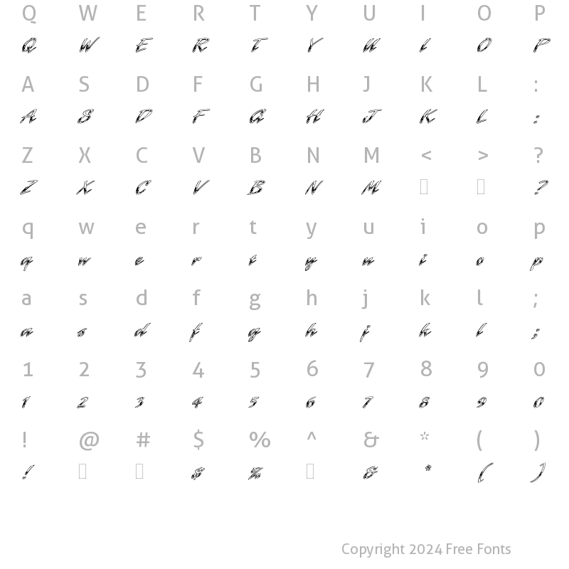 Character Map of LaserChrome Regular