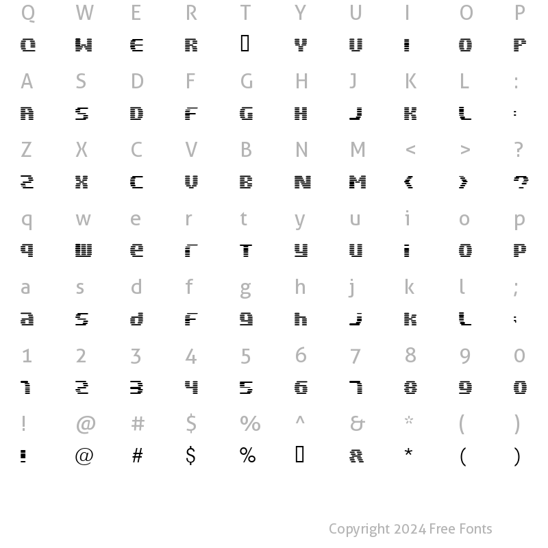 Character Map of LASERDIVER Regular