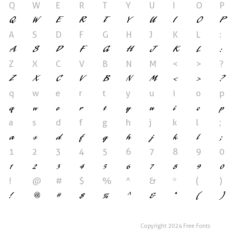 Character Map of LaserICG Alt Regular