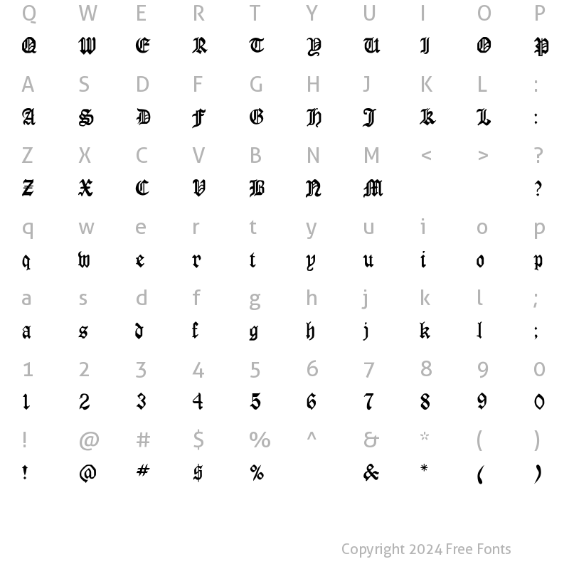 Character Map of LaserLondon Regular