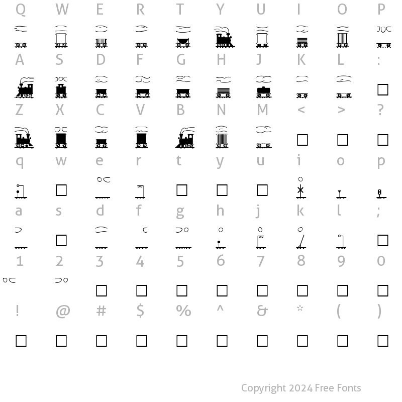 Character Map of LaserTrain Bold