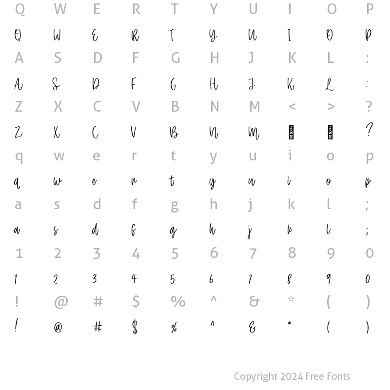 Character Map of Last Christmas Regular