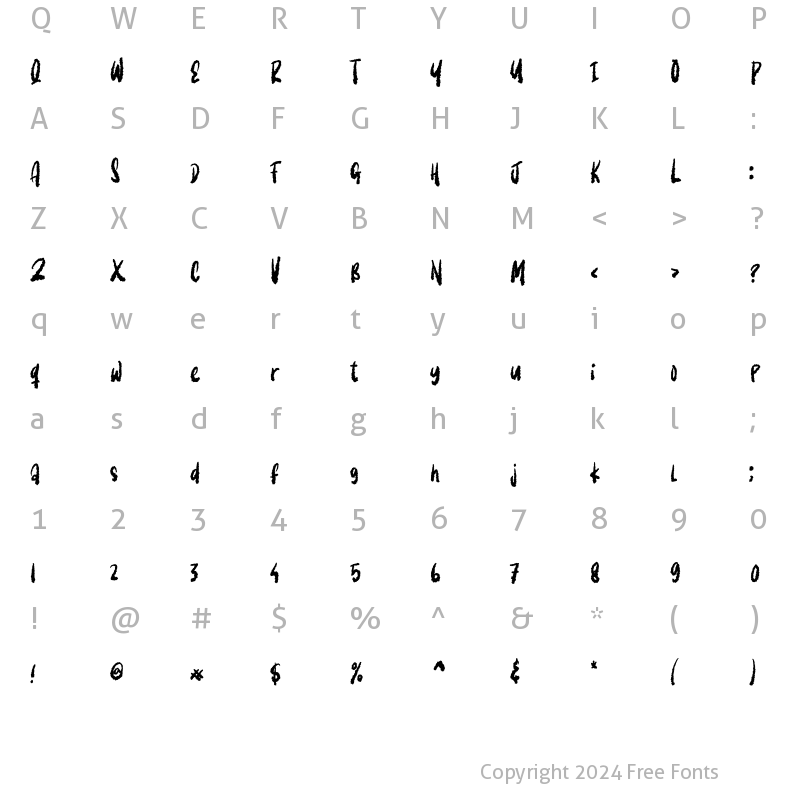 Character Map of Last Zombie Regular