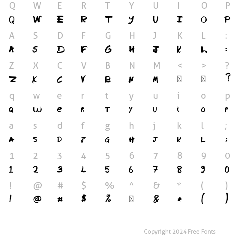 Character Map of LastKiss Regular