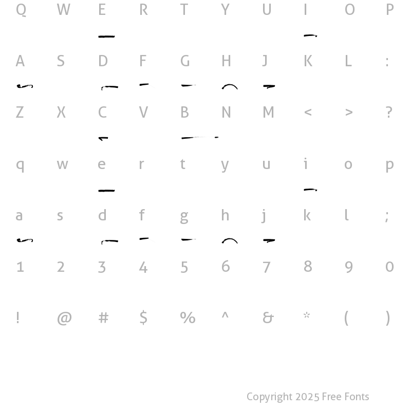 Character Map of LastKissSvgSwashes Regular