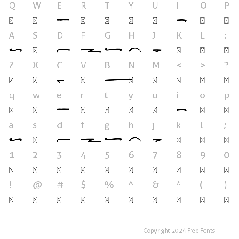 Character Map of LastKissSwashes Regular