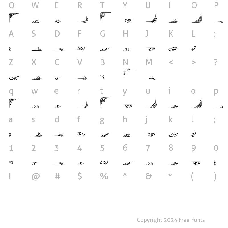 Character Map of Lastones Ornaments