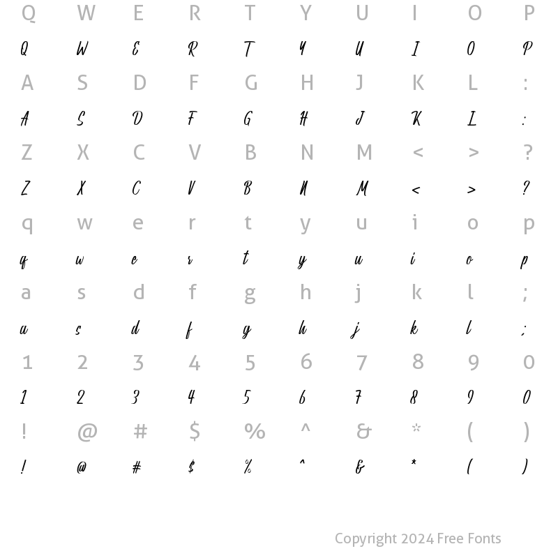 Character Map of Latansa Regular